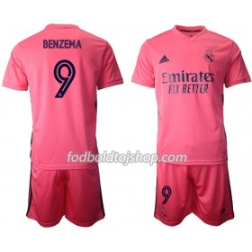 Real Madrid Karim Benzema 9 Børn Udebane Fodboldsæt 2020-21 S/S (+ Korte bukser)